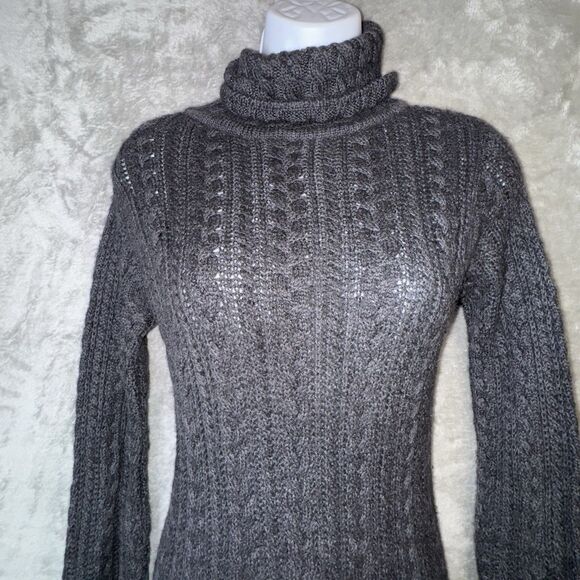 Peruvian Connection Baby Alpaca Silk Cable Knit Sweater Dress Sz XS Maxi - Picture 2 of 9